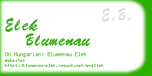 elek blumenau business card